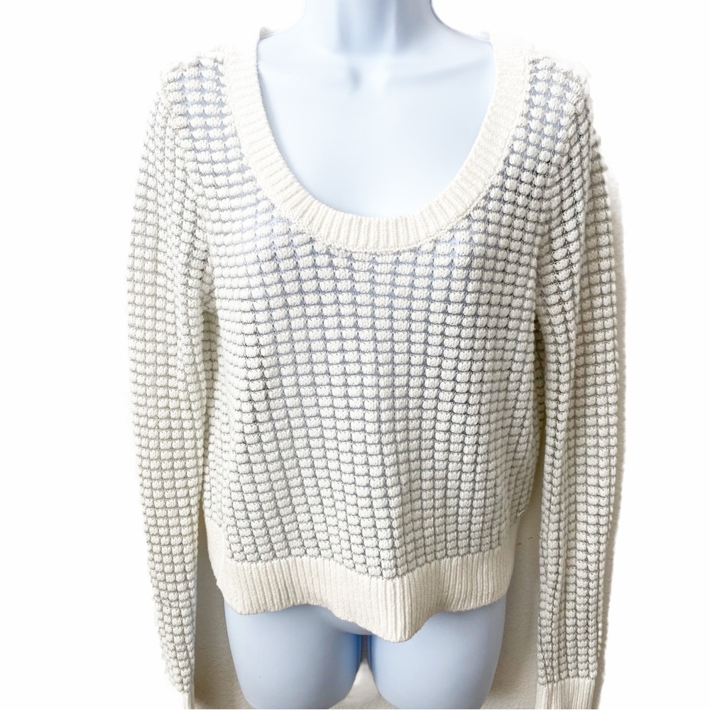 Guess Los Angeles lurex silver crochet open back sweater